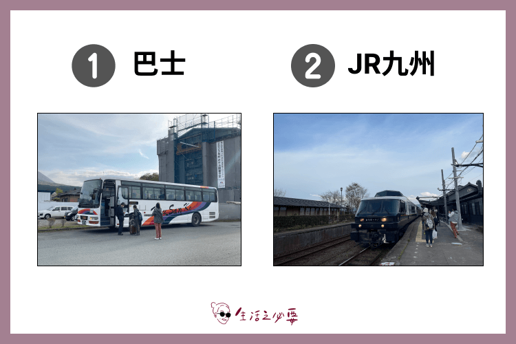 阿蘇火山交通有2種，巴士或JR